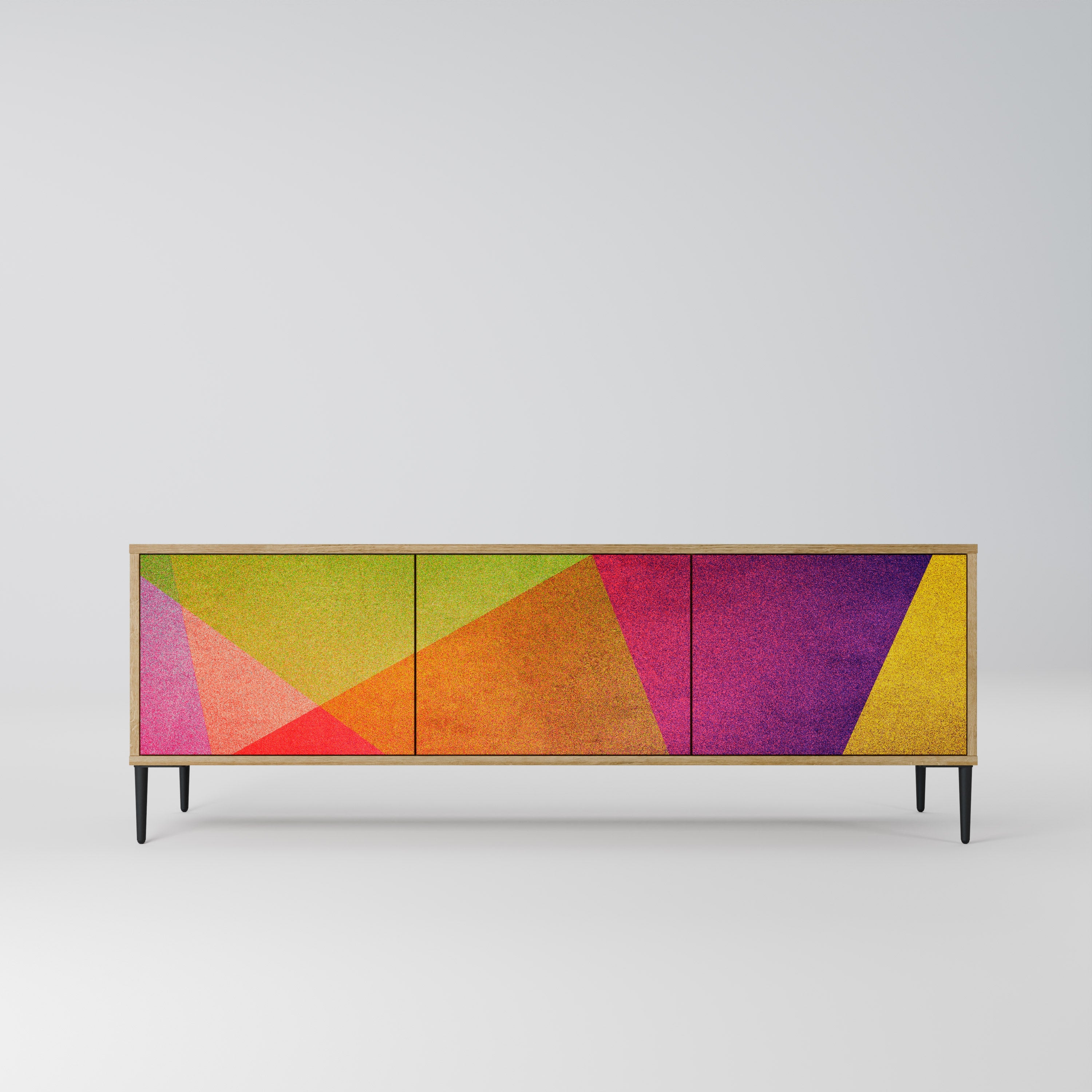 VIVID GEOMETRY Móvel de TV com 3 Portas em Efeito Carvalho