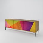 VIVID GEOMETRY Móvel de TV com 3 Portas em Efeito Carvalho