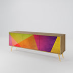 VIVID GEOMETRY Móvel de TV com 3 Portas em Efeito Carvalho