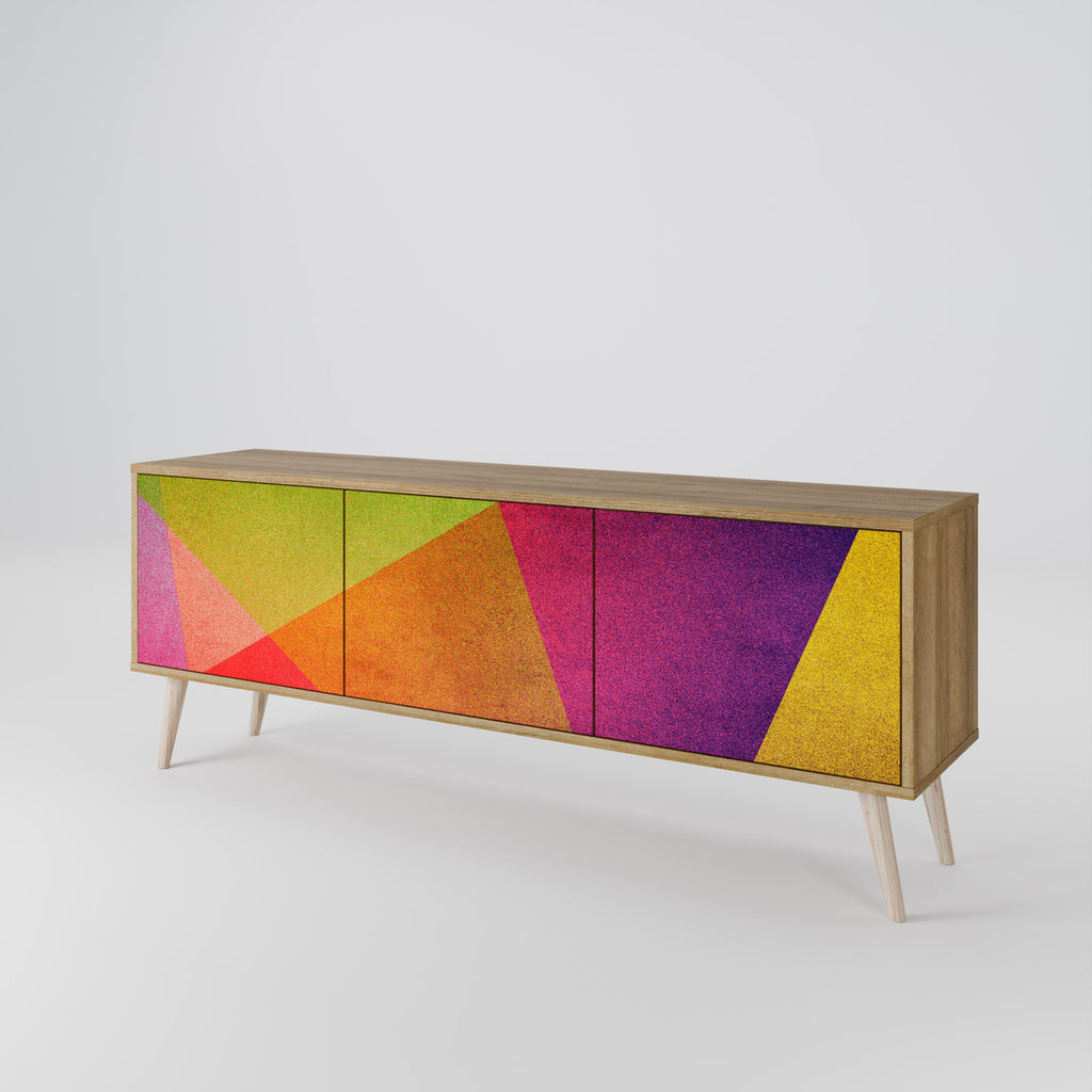 VIVID GEOMETRY Móvel de TV com 3 Portas em Efeito Carvalho