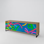 STREAMER TANGLE Móvel de TV com 3 Portas em Efeito Carvalho