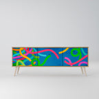 STREAMER TANGLE Móvel de TV com 3 Portas em Efeito Carvalho