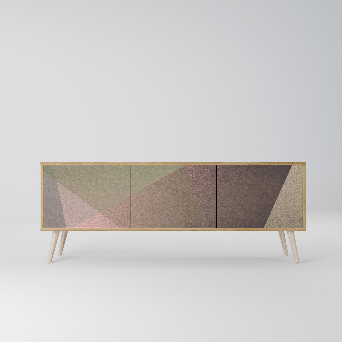 BEIGE GEOMETRY Móvel de TV de 3 Portas