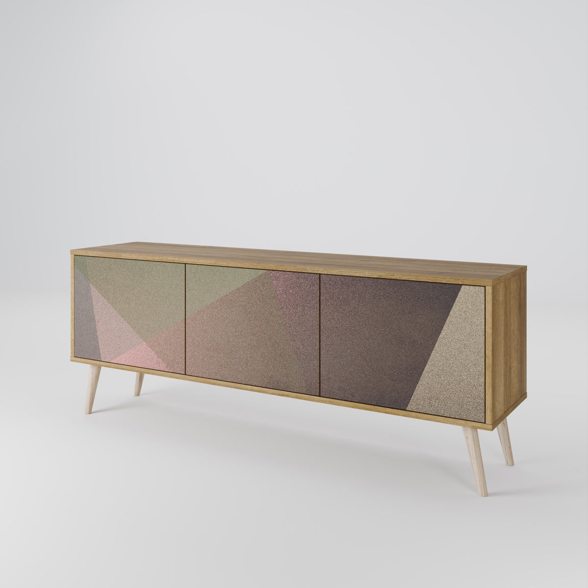 BEIGE GEOMETRY Móvel de TV de 3 Portas