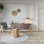 BEIGE GEOMETRY Móvel de TV com 3 Portas em Efeito Carvalho