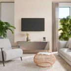 BEIGE GEOMETRY Móvel de TV com 3 Portas em Efeito Carvalho