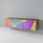 BRIGHT GEOMETRY Móvel de TV com 3 Portas em Efeito Carvalho