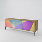 BRIGHT GEOMETRY Móvel de TV com 3 Portas em Efeito Carvalho