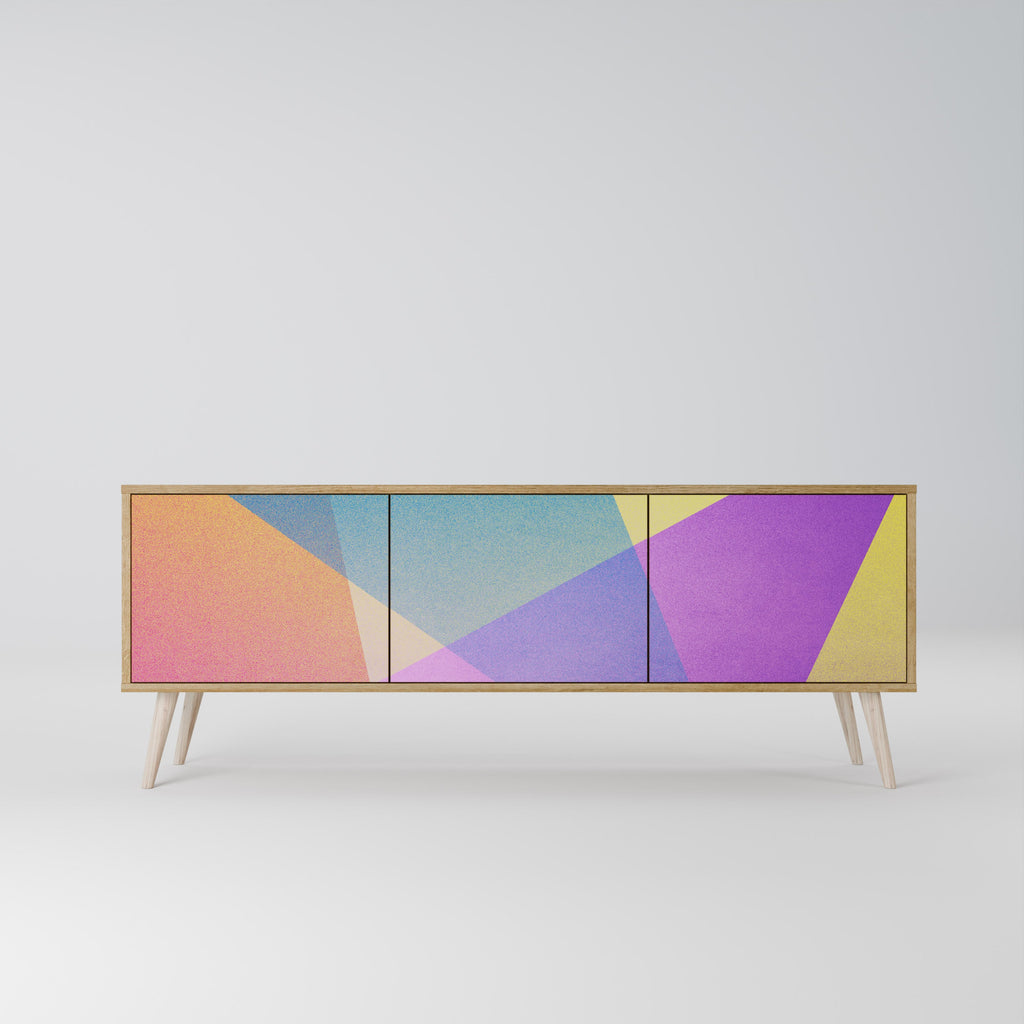 BRIGHT GEOMETRY Móvel de TV com 3 Portas em Efeito Carvalho