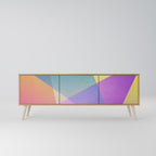 BRIGHT GEOMETRY Móvel de TV com 3 Portas em Efeito Carvalho