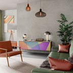 BRIGHT GEOMETRY Móvel de TV com 3 Portas em Efeito Carvalho