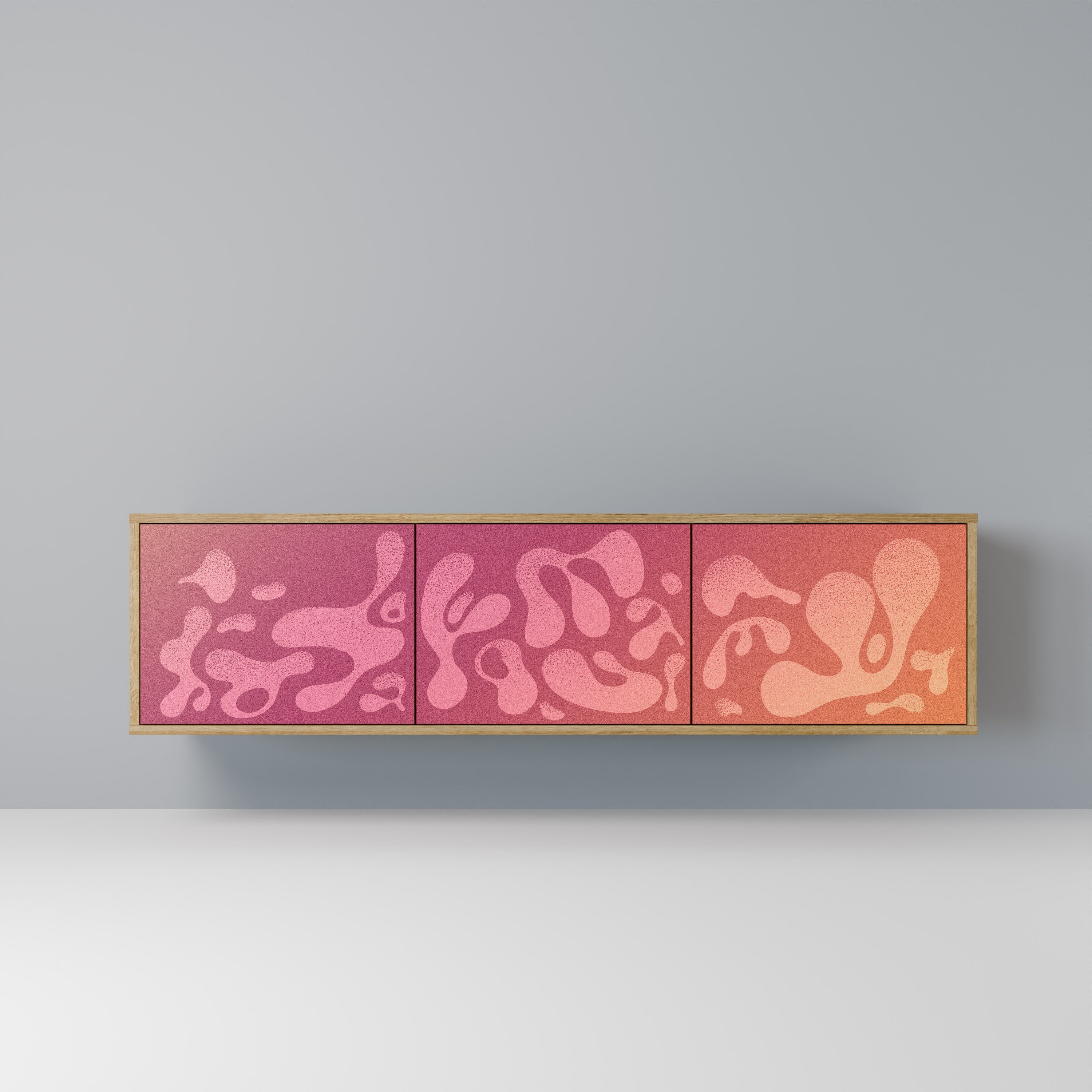 IRREGULAR PINK Móvel de TV com 3 Portas em Efeito Carvalho