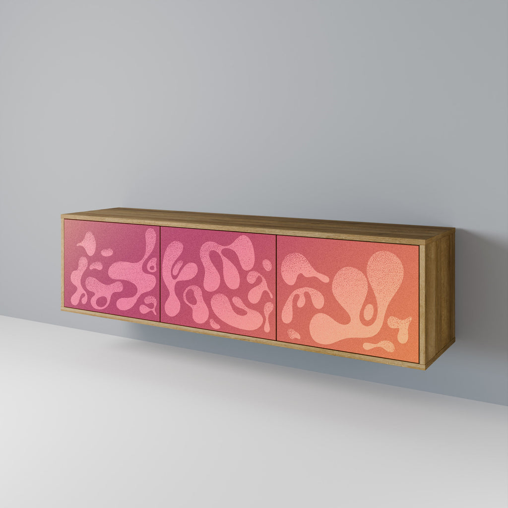 IRREGULAR PINK Móvel de TV com 3 Portas em Efeito Carvalho