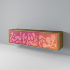 IRREGULAR PINK Móvel de TV com 3 Portas em Efeito Carvalho