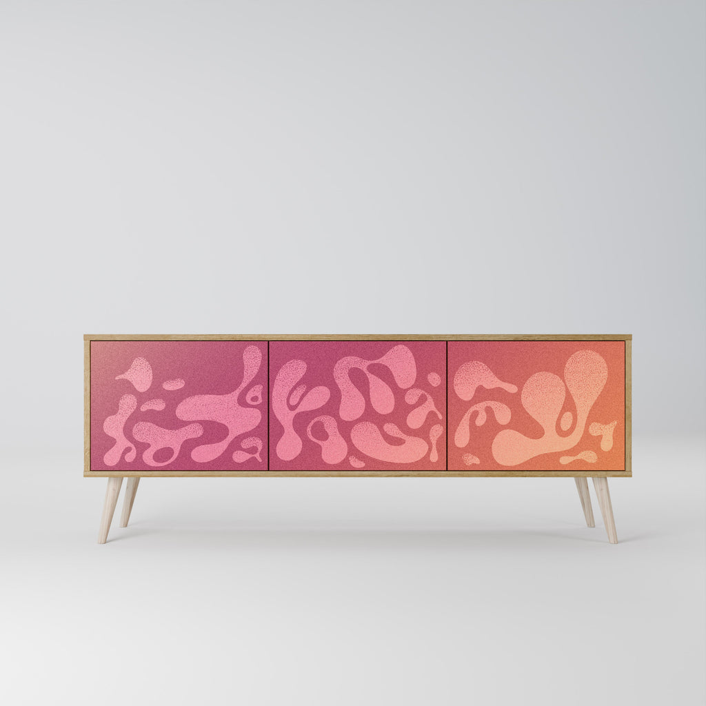 IRREGULAR PINK Móvel de TV com 3 Portas em Efeito Carvalho