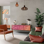 IRREGULAR PINK Móvel de TV com 3 Portas em Efeito Carvalho