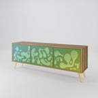 IRREGULAR BLUE Móvel de TV com 3 Portas em Efeito Carvalho