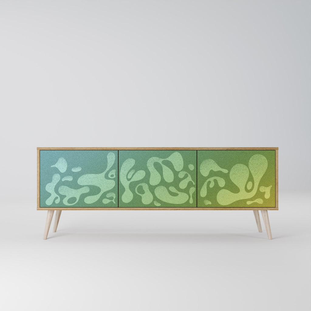 IRREGULAR BLUE Móvel de TV com 3 Portas em Efeito Carvalho