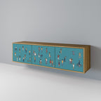 COLLECTIVE STREAM Móvel de TV com 3 Portas em Efeito Carvalho