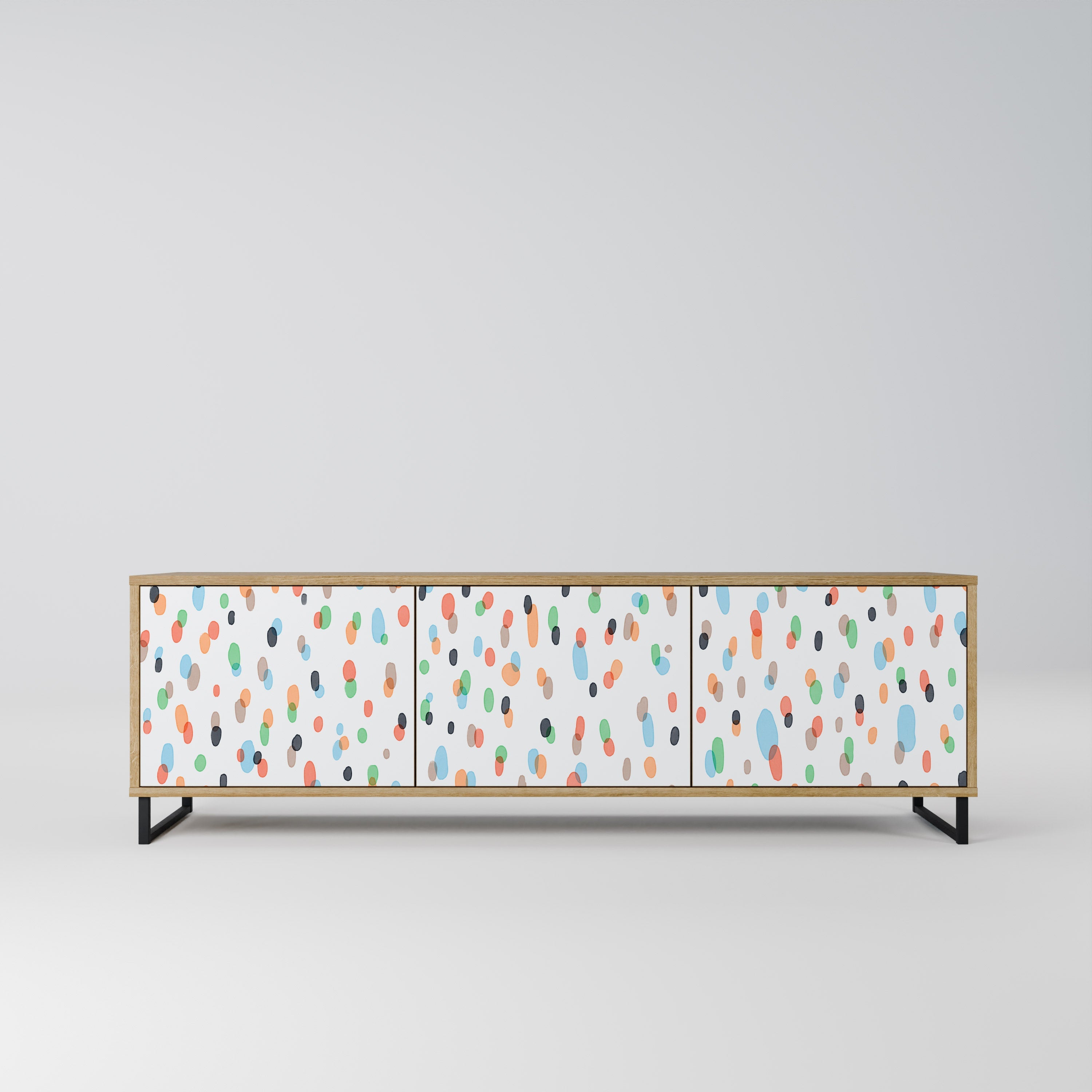 ENERGETIC SPOTS Móvel de TV com 3 Portas em Efeito Carvalho