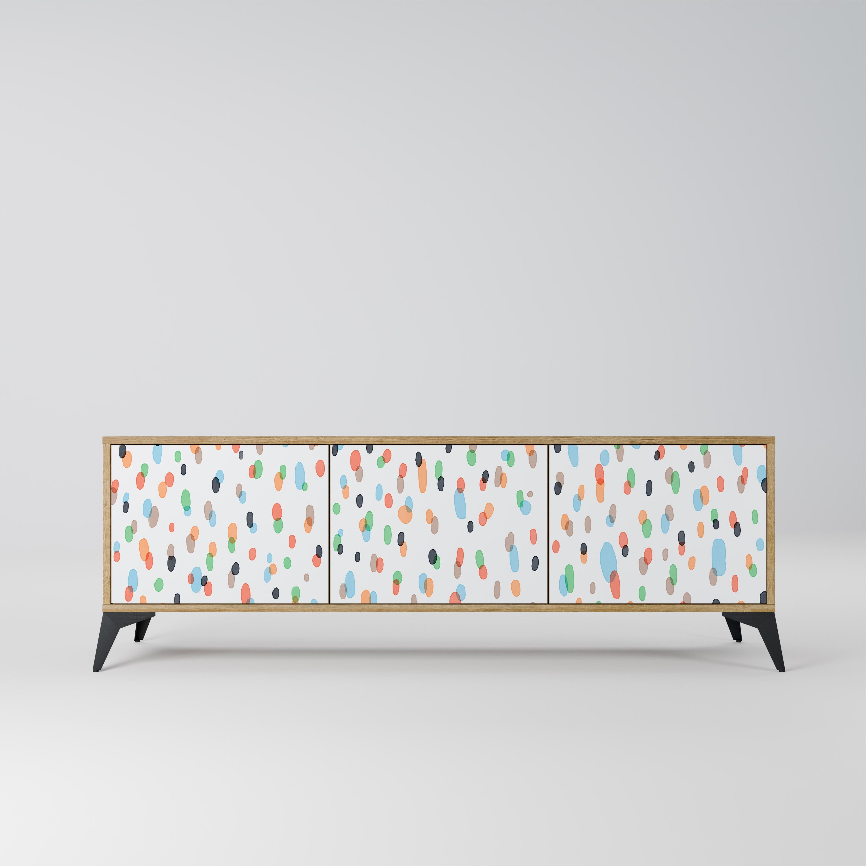 ENERGETIC SPOTS Móvel de TV com 3 Portas em Efeito Carvalho