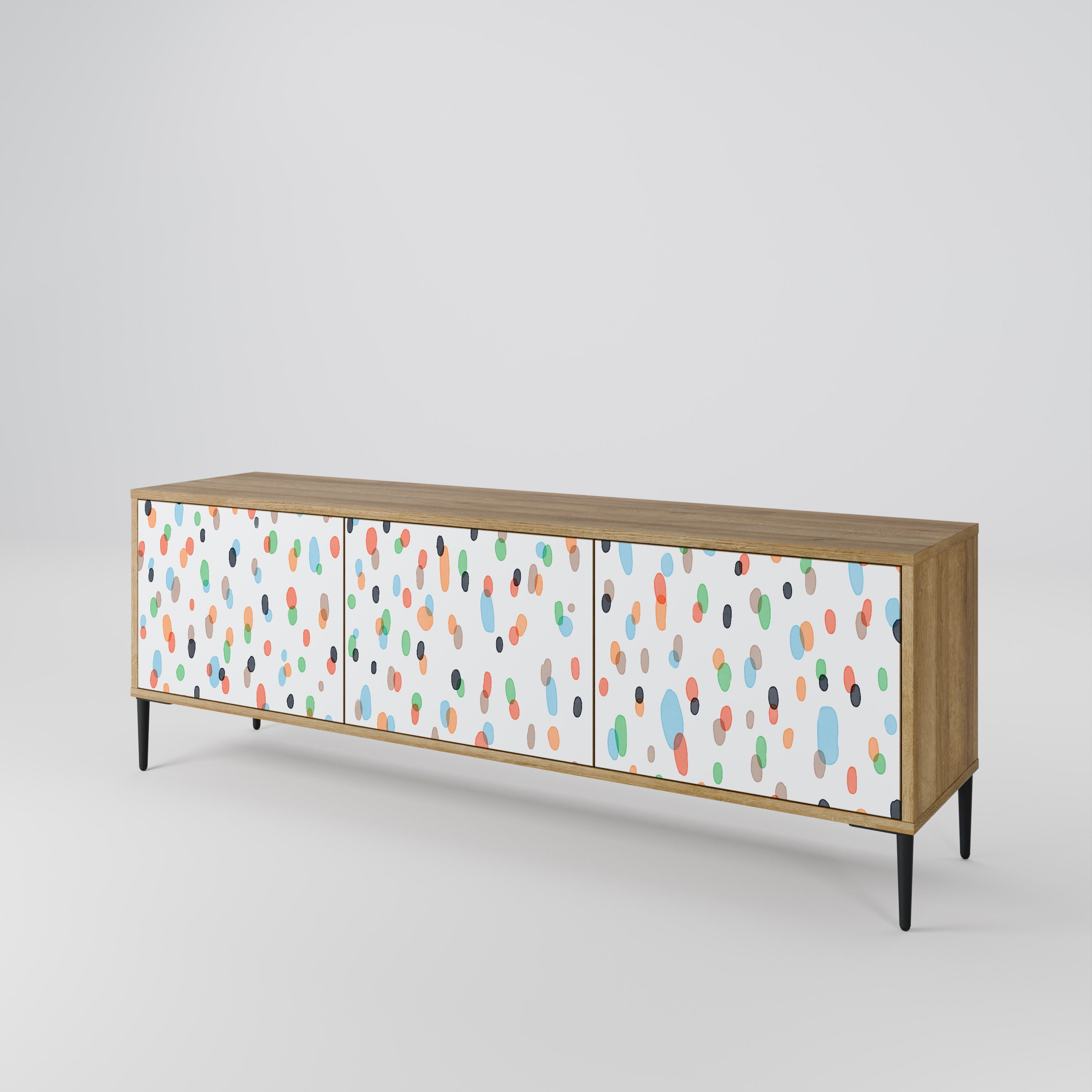 ENERGETIC SPOTS Móvel de TV com 3 Portas em Efeito Carvalho