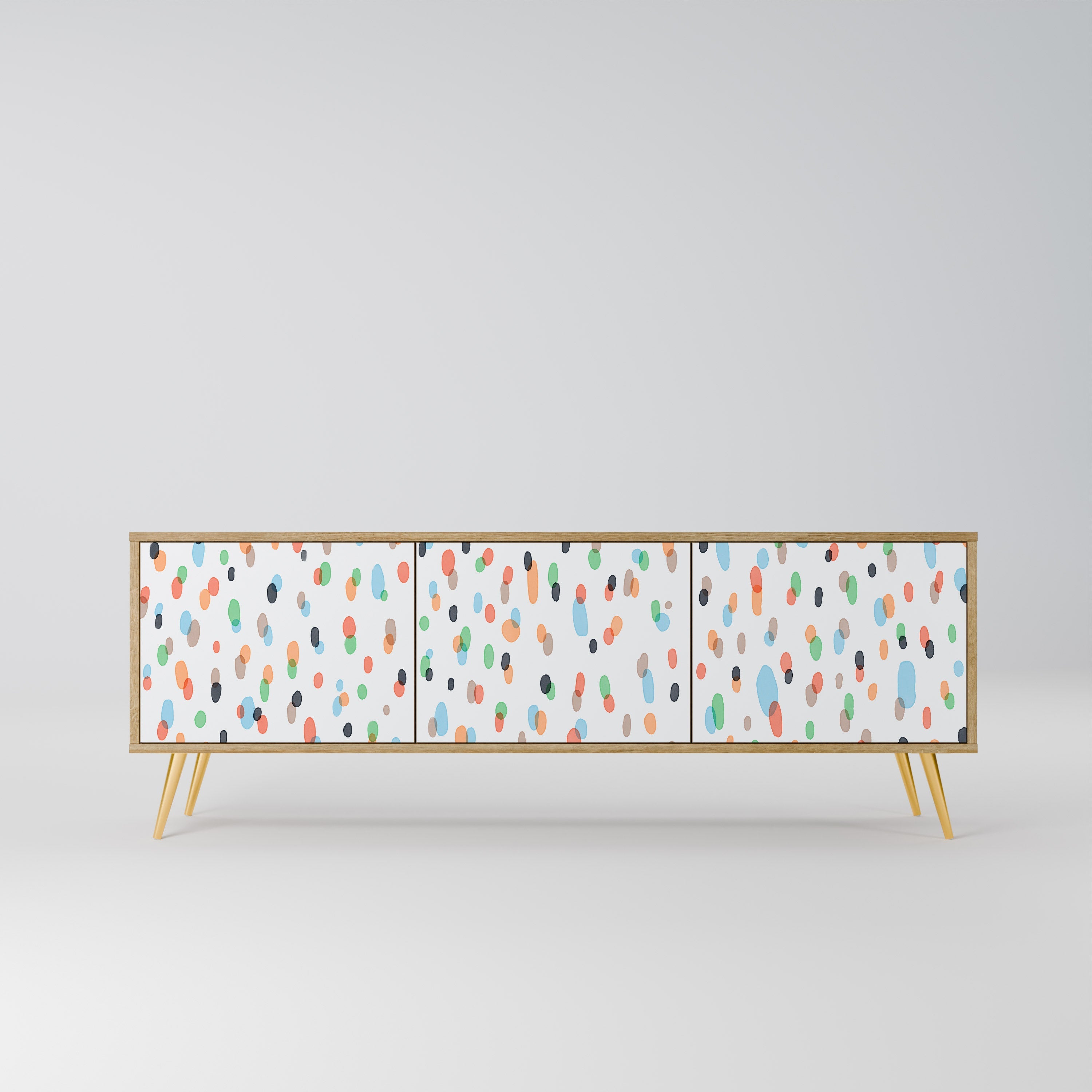 ENERGETIC SPOTS Móvel de TV com 3 Portas em Efeito Carvalho