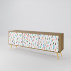 ENERGETIC SPOTS Móvel de TV com 3 Portas em Efeito Carvalho