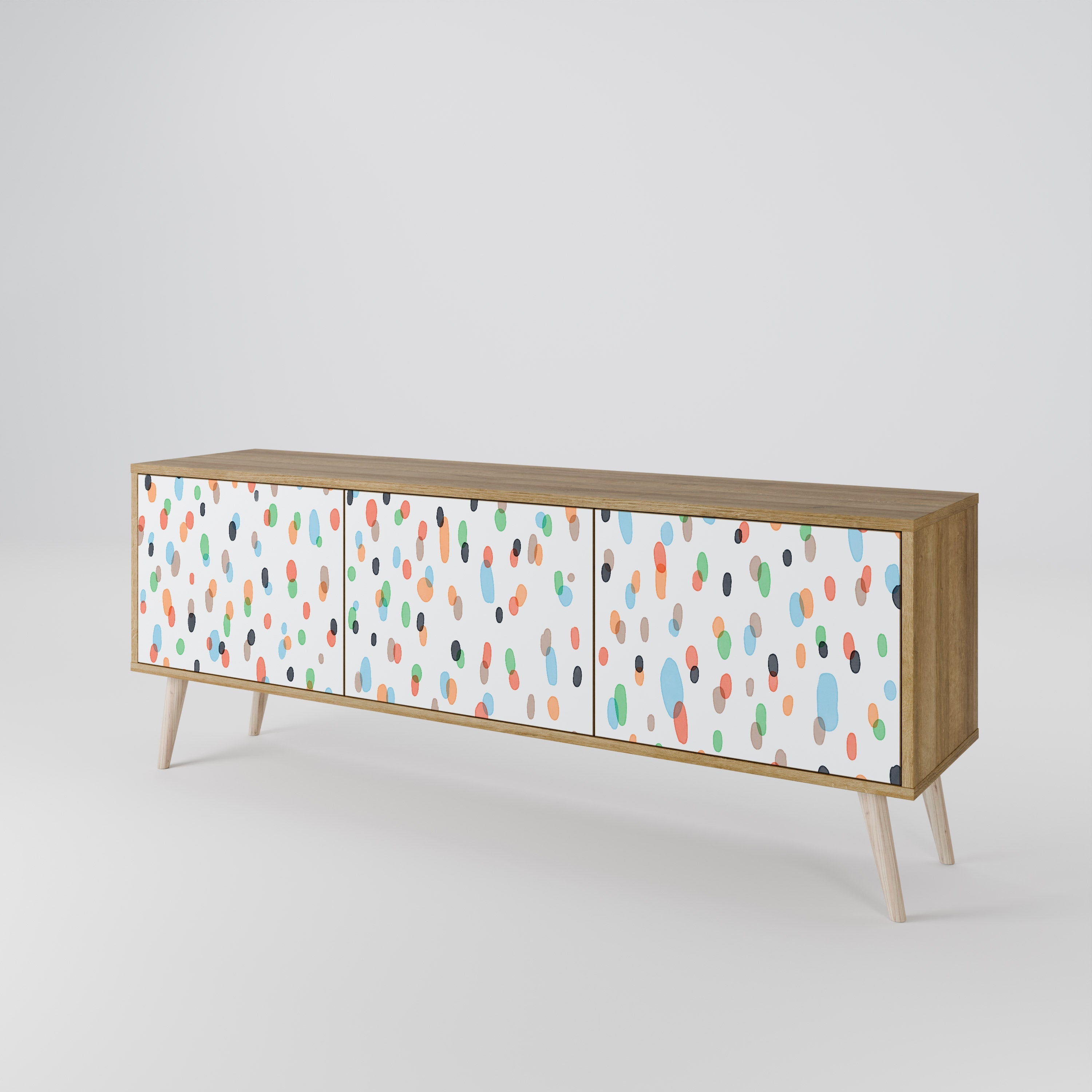 ENERGETIC SPOTS Móvel de TV com 3 Portas em Efeito Carvalho