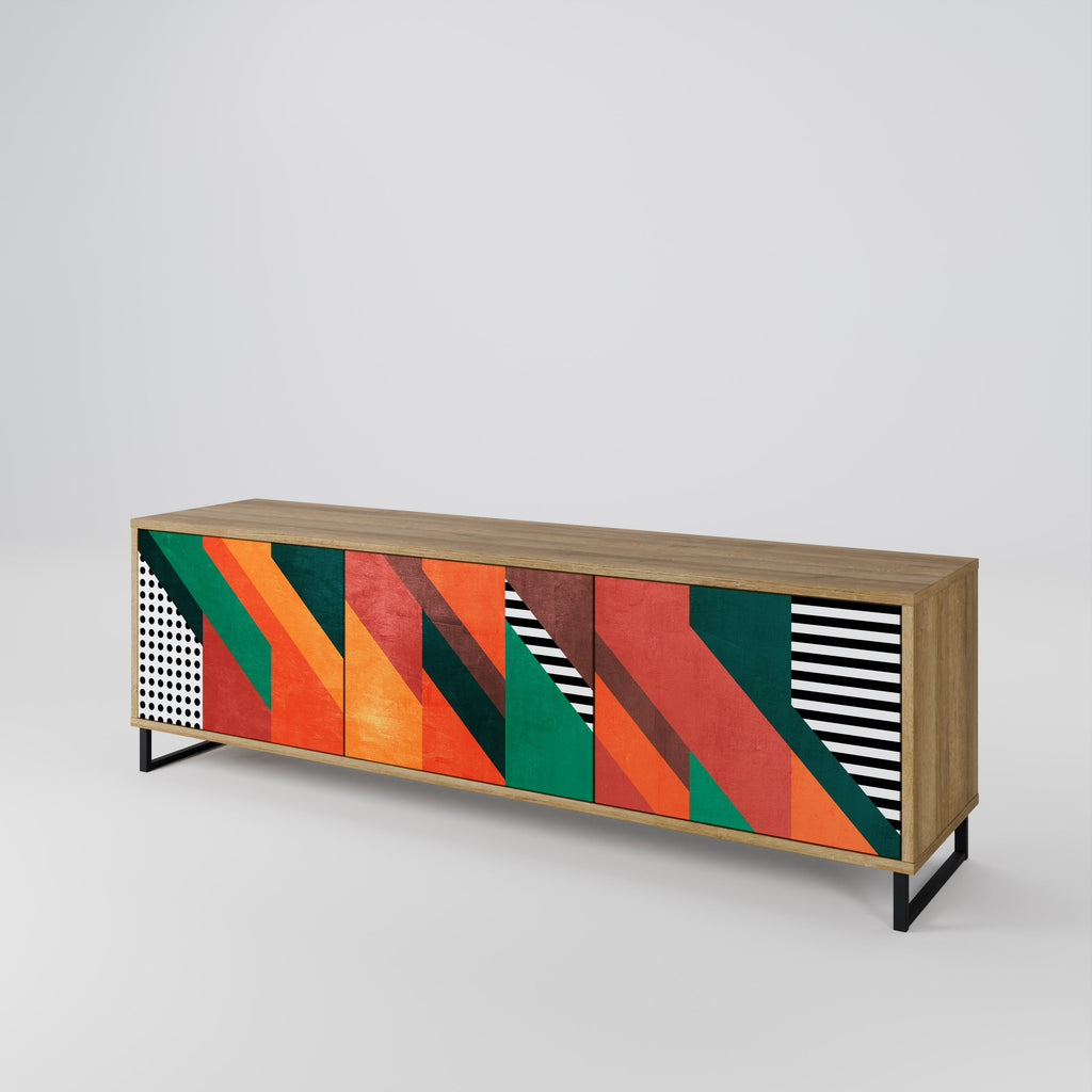 MAKESHIFT ARTISTRY Móvel de TV com 3 Portas em Efeito Carvalho