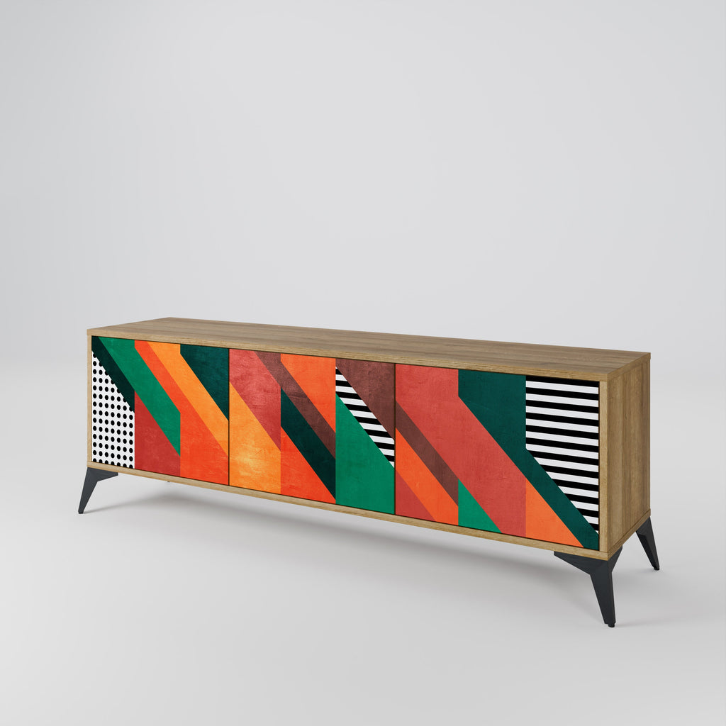 MAKESHIFT ARTISTRY Móvel de TV com 3 Portas em Efeito Carvalho