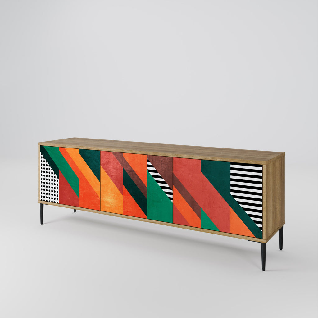 MAKESHIFT ARTISTRY Móvel de TV com 3 Portas em Efeito Carvalho