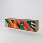 MAKESHIFT ARTISTRY Móvel de TV com 3 Portas em Efeito Carvalho