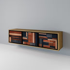 INTREPID FORMATION Móvel de TV com 3 Portas em Efeito Carvalho