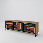 INTREPID FORMATION Móvel de TV com 3 Portas em Efeito Carvalho