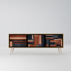 INTREPID FORMATION Móvel de TV com 3 Portas em Efeito Carvalho