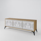 THAI GRAY Móvel de TV com 3 Portas em Efeito Carvalho