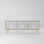 THAI GRAY Móvel de TV com 3 Portas em Efeito Carvalho