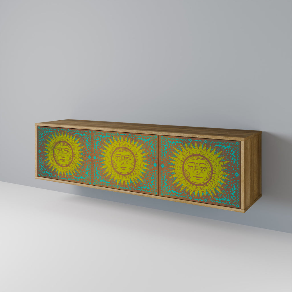 SUNSHINE EULOGY Móvel de TV com 3 Portas em Efeito Carvalho