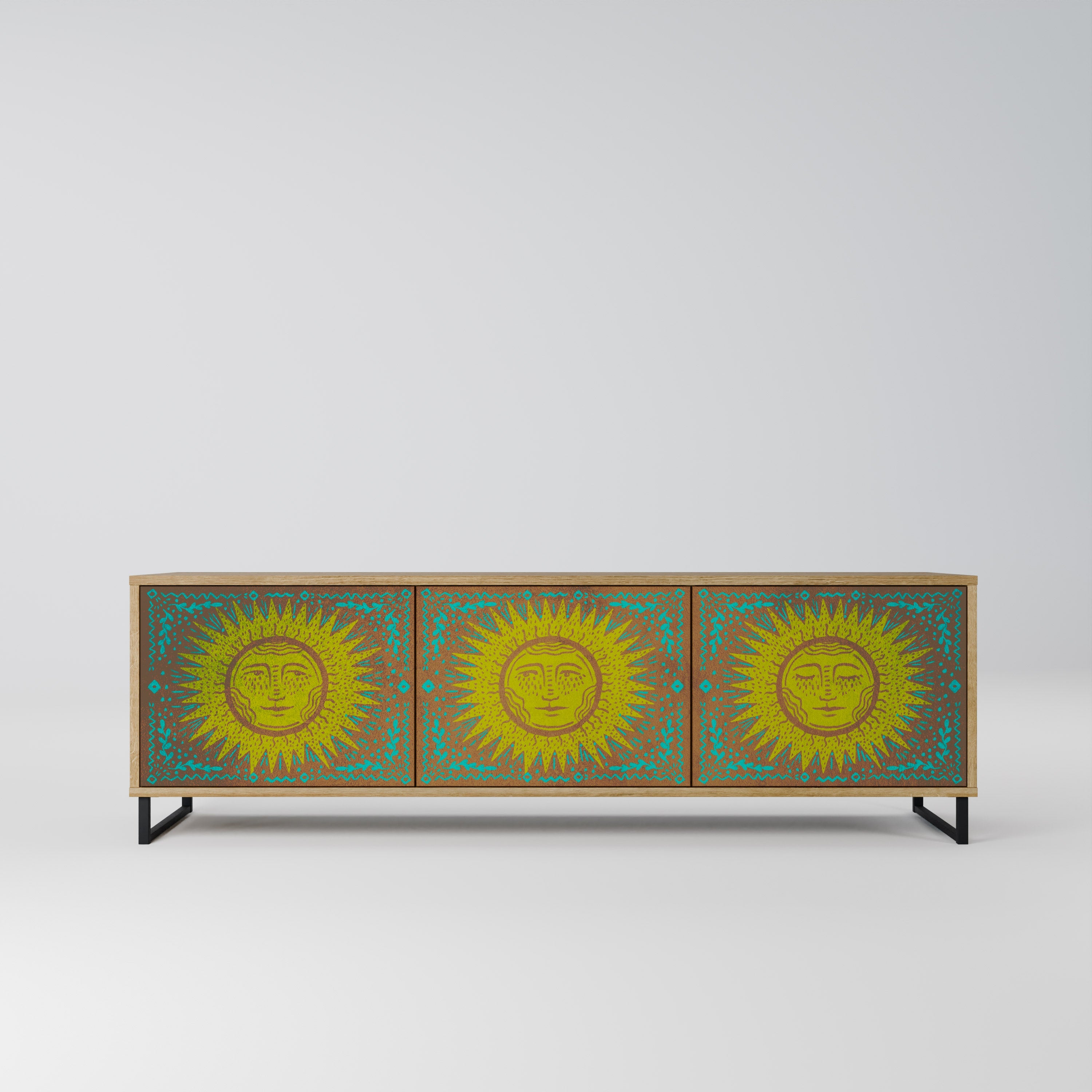 SUNSHINE EULOGY Móvel de TV com 3 Portas em Efeito Carvalho