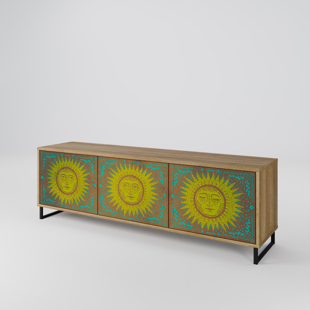 SUNSHINE EULOGY Móvel de TV com 3 Portas em Efeito Carvalho