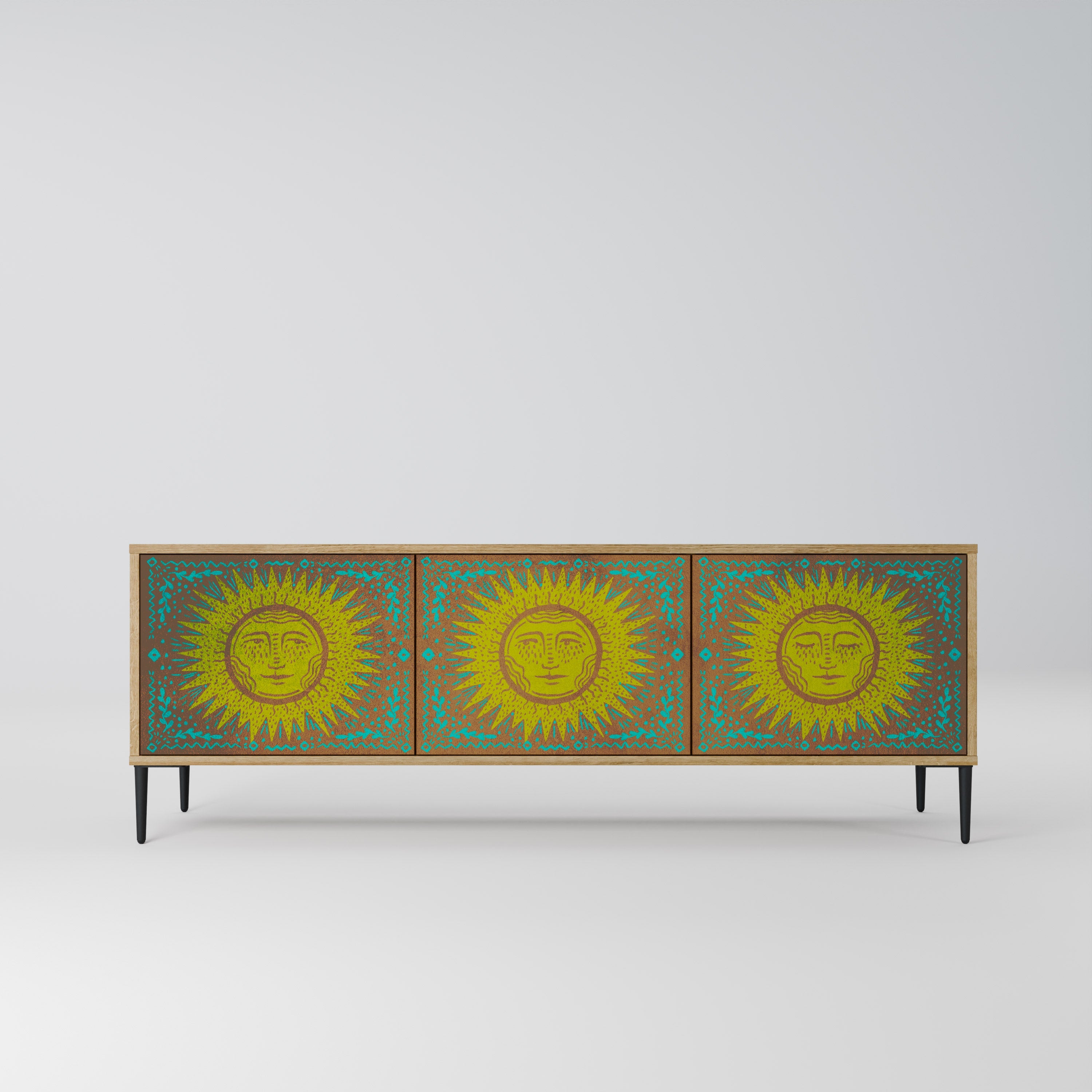 SUNSHINE EULOGY Móvel de TV com 3 Portas em Efeito Carvalho