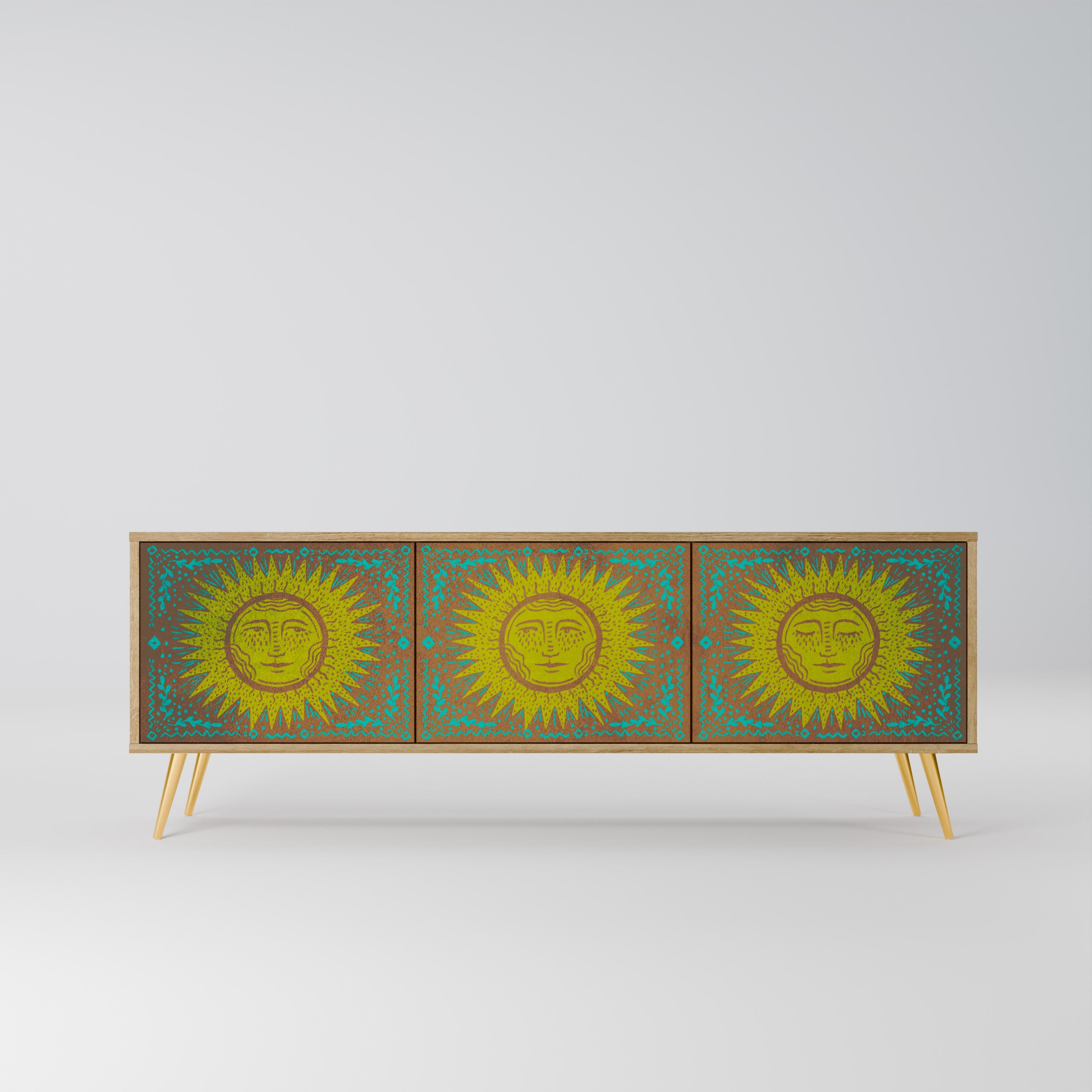 SUNSHINE EULOGY Móvel de TV com 3 Portas em Efeito Carvalho