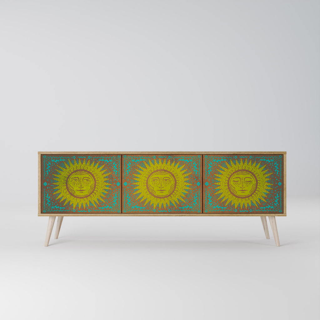 SUNSHINE EULOGY Móvel de TV com 3 Portas em Efeito Carvalho