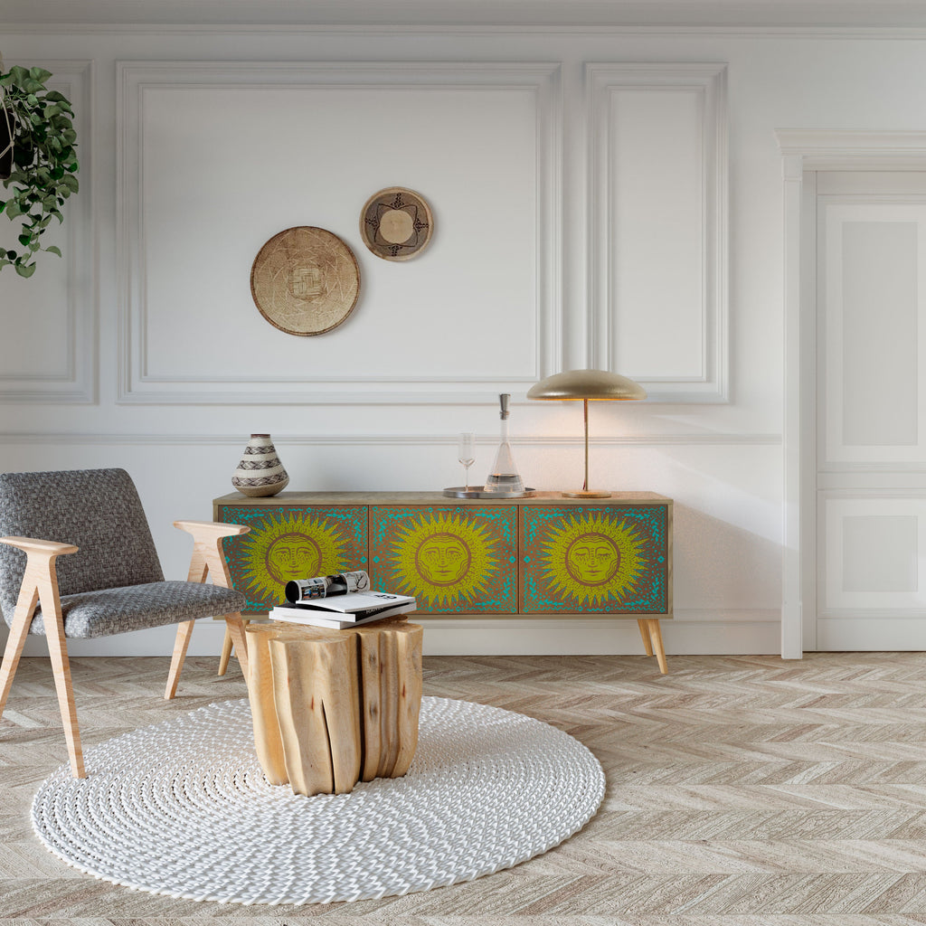 SUNSHINE EULOGY Móvel de TV com 3 Portas em Efeito Carvalho