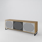 POLYGON ILLUSION 3-Door TV Stand in Oak Effect