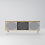 POLYGON ILLUSION 3-Door TV Stand in Oak Effect