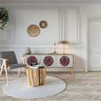 BROWN CIRCLES Móvel de TV com 3 Portas em Efeito Carvalho