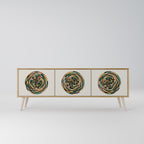 GREEN CIRCLES Móvel de TV com 3 Portas em Efeito Carvalho