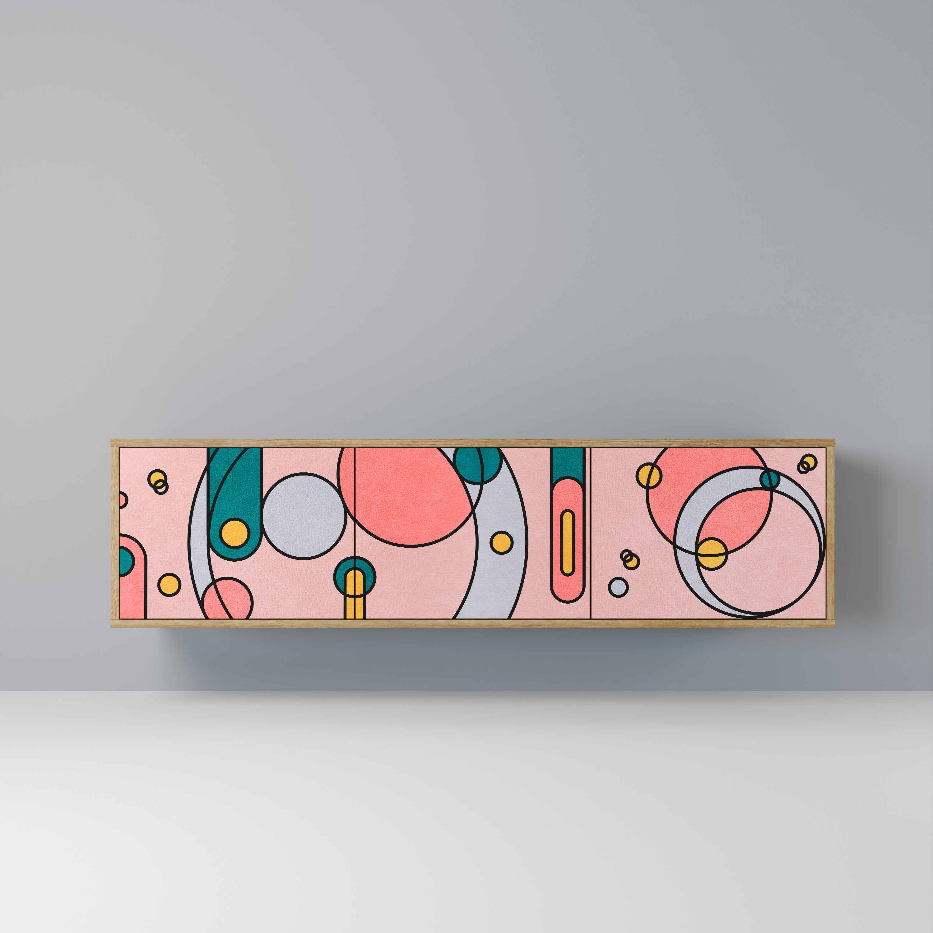 GOSSAMER ECHOES Móvel de TV com 3 Portas em Efeito Carvalho